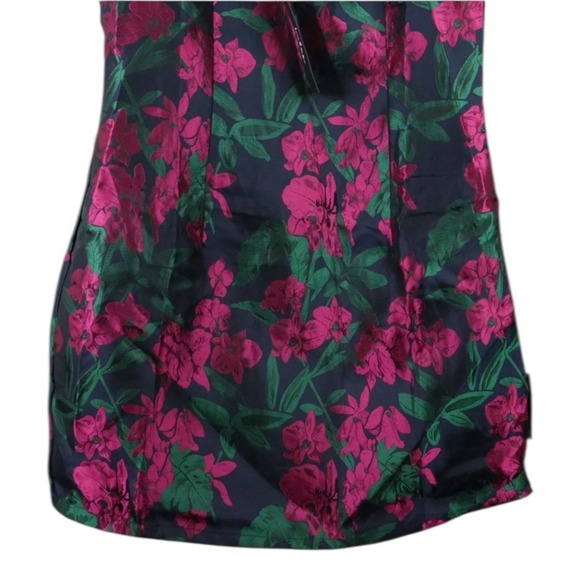 Lulus Mini Dress Womens Size Medium Blue Floral Jacquard Sweetheart Neck NWT - Picture 4 of 7